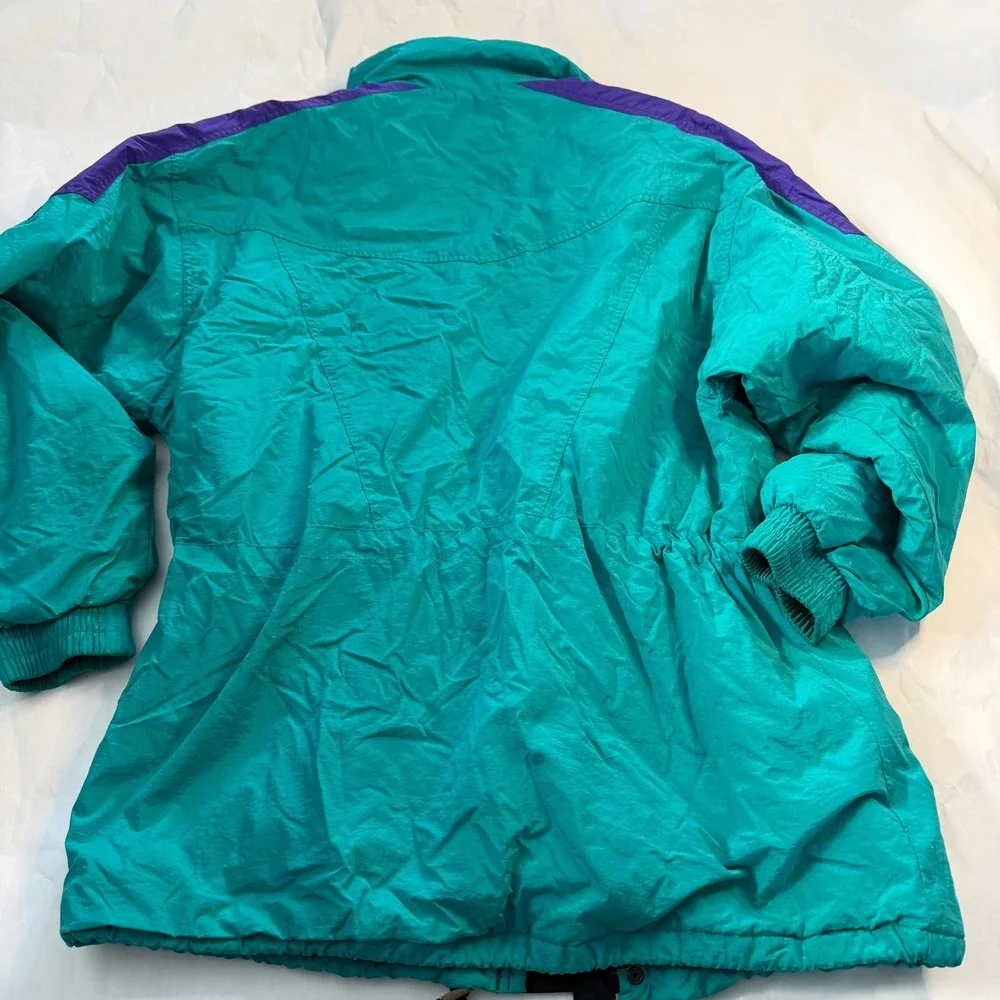 CEVAS Helly Hansen VTG Teal Purple Colorblock Ski Jacket Winter Coat Mens Medium